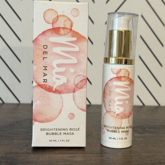NEW Mia del Mar Brightening Champagne Rosé Bubble Face Mask Evens Skin Sealed - Picture 2 of 6